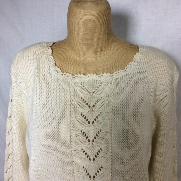 Hunters Run Women’s Cream VTG Sweater, Sz Small - Picture 2 of 13
